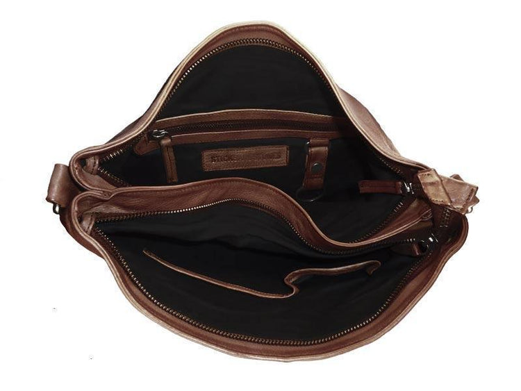 Sticks and Stones - Ledertasche New Amsterdam - Mustang Brown Innenansicht
