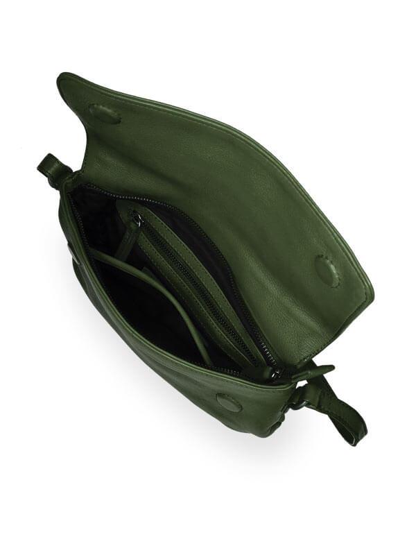 Sticks and Stones - Ledertasche Layla Bag - Dark Olive Innenansicht