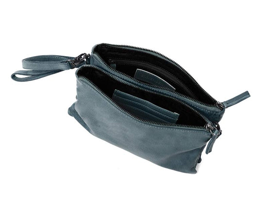 Sticks and Stones - Ledertasche Barranco Bag - Atlantic Blue Innenansicht