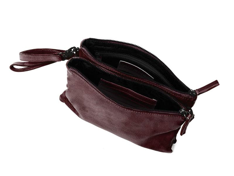Sticks and Stones - Ledertasche Barranco Bag - Burgundy Innenansicht