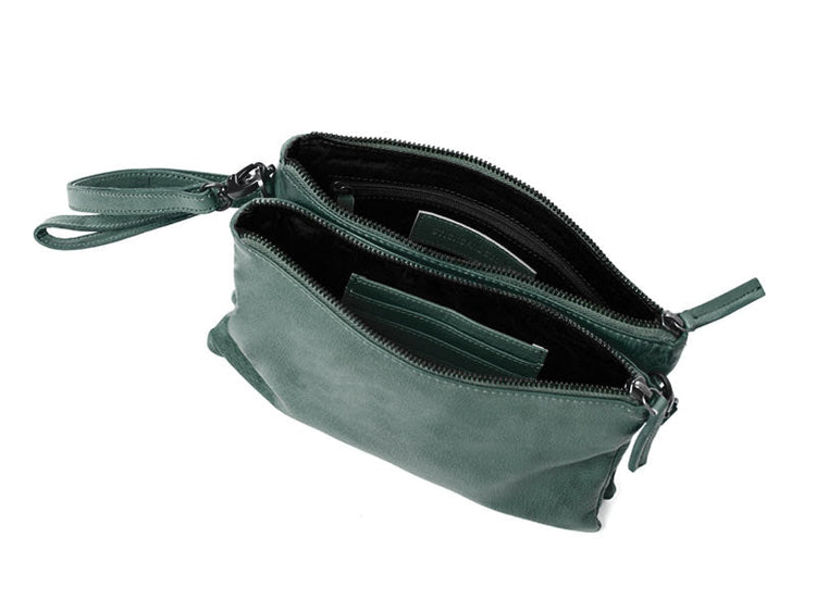 Sticks and Stones - Ledertasche Barranco Bag - Sea Green Innenansicht
