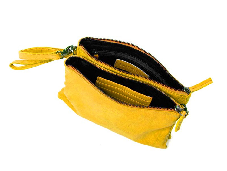 Sticks and Stones - Ledertasche Barranco Bag - Sunflower Yellow Innenansicht