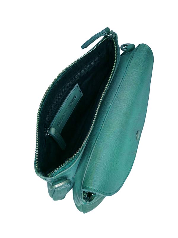 Sticks and Stones - Ledertasche Bermuda Bag - Lagoon Innenansicht