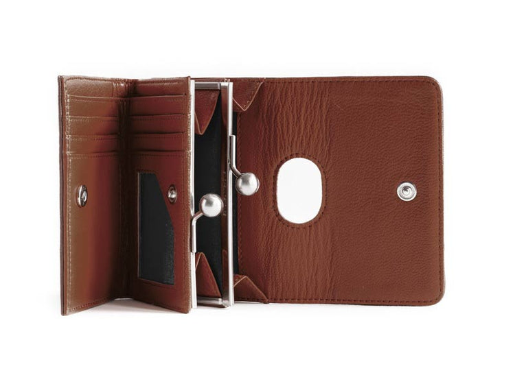 Sticks and Stones - Bügelbörse Biarritz Wallet - Cognac Innenansicht