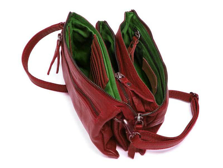 Sticks and Stones - Ledertasche Bonito Bag - Red Innenansicht