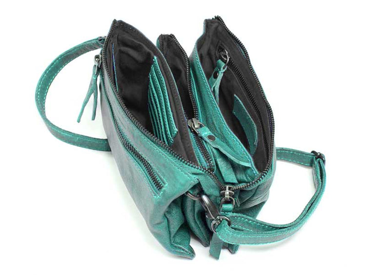 Sticks and Stones - Ledertasche Bonito Bag - Lagoon Innenansicht