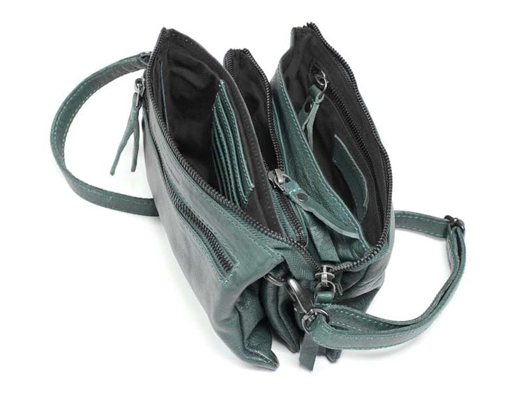 Sticks and Stones - Ledertasche Bonito Bag - Sea Green Innenansicht