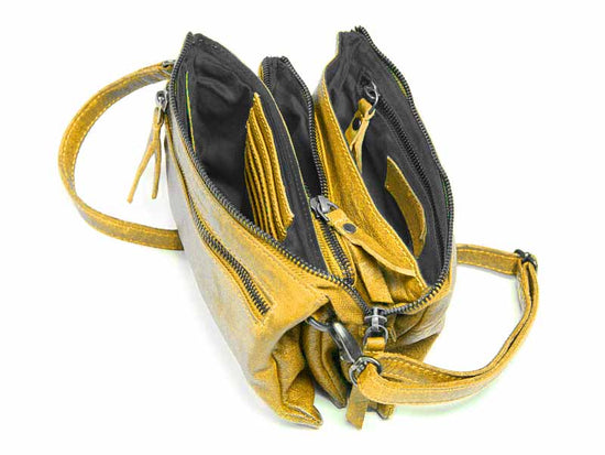 Sticks and Stones - Ledertasche Bonito Bag - Sunflower Yellow Innenansicht