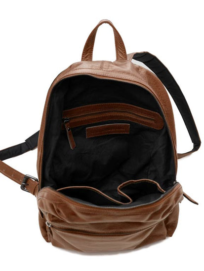 Sticks and Stones - Lederrucksack Brooklyn Backpack - Cognac Innenansicht