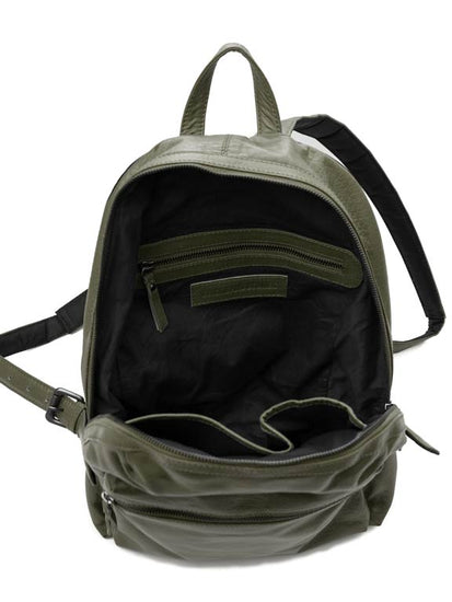 Sticks and Stones - Lederrucksack Brooklyn Backpack - Dark Olive Innenansicht