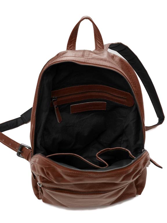 Sticks and Stones - Lederrucksack Brooklyn Backpack - Mustang Brown Innenansicht