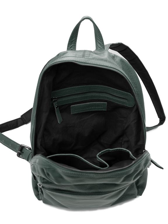 Sticks and Stones - Lederrucksack Brooklyn Backpack - Sea Green Innenansicht