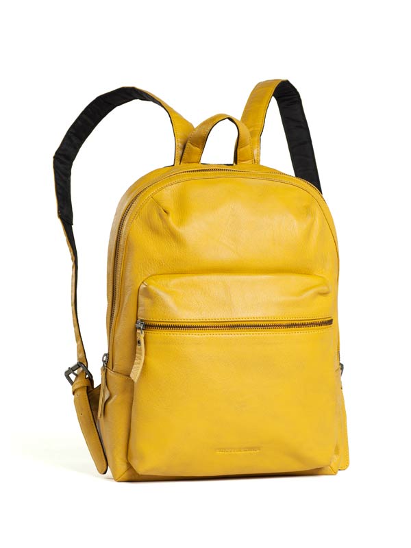Sticks and Stones - Lederrucksack Brooklyn Backpack - Sunflower Yellow