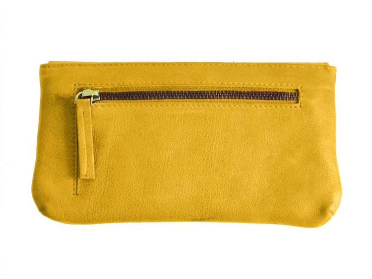Sticks and Stones - Lederbörse Bruges Wallet - Sunflower Yellow Rückseite