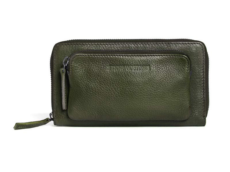 Sticks and Stones - Lederbörse California Wallet - Dark Olive