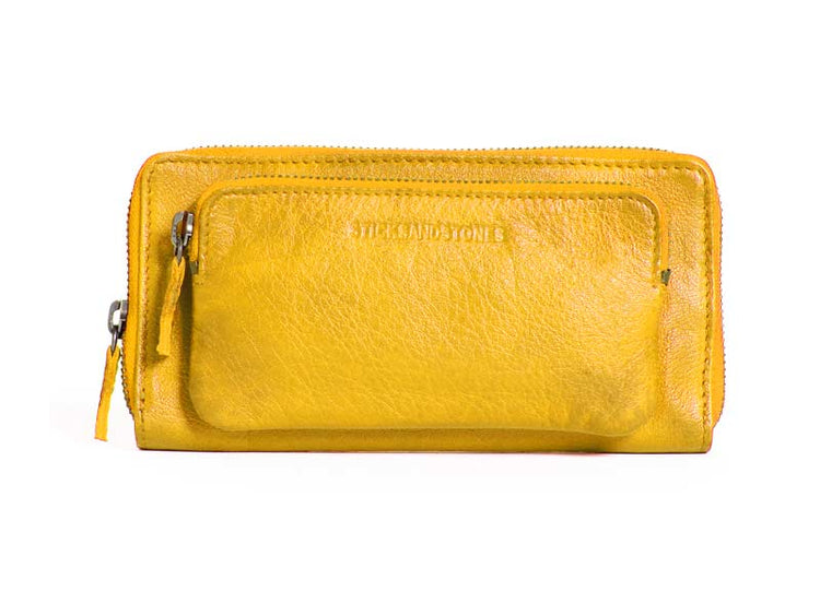 Sticks and Stones - Lederbörse California Wallet - Sunflower Yellow