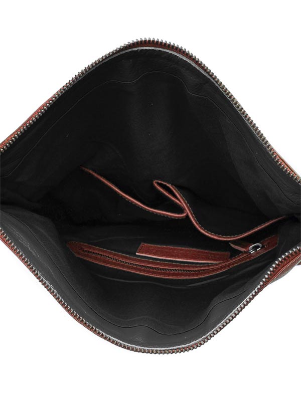 Sticks and Stones - Umschlagtasche City Bag - Cognac Innenansicht