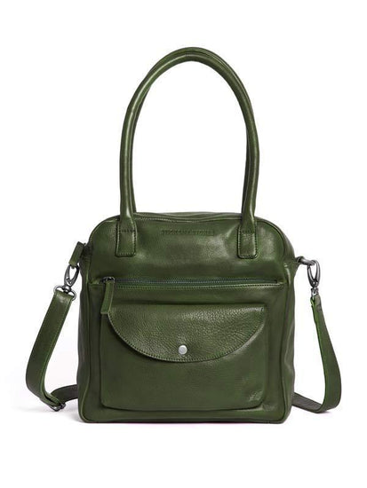 Sticks and Stones - Lederhandtasche Colorado Bag - Dark Olive