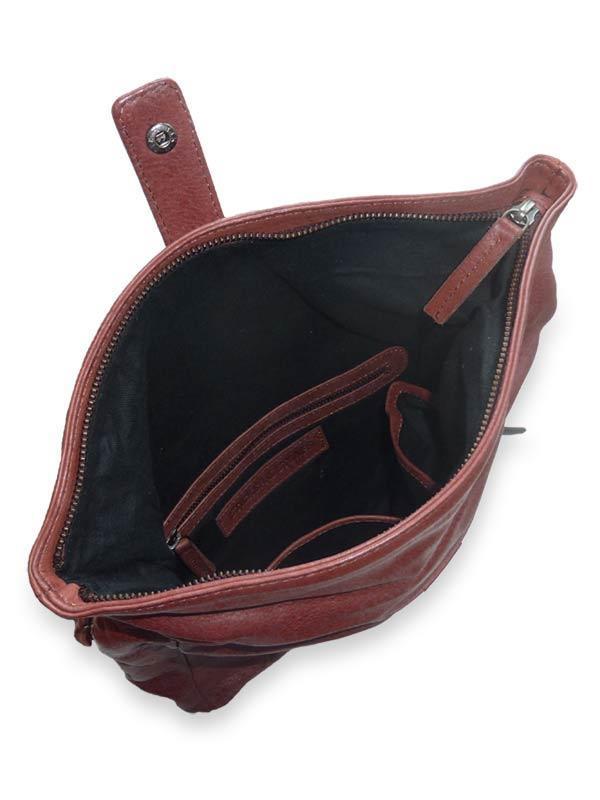 Sticks and Stones - Lederrucksack Courier Backpack - Red Innenansicht