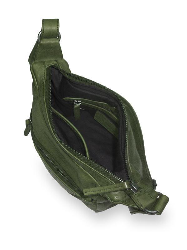 Sticks and Stones - Ledertasche Denia Bag - Dark Olive Innenansicht