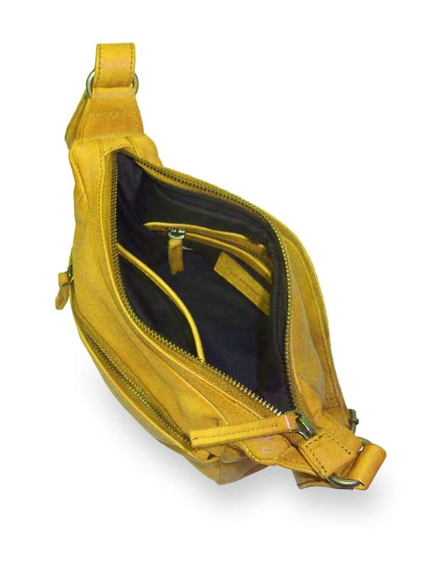 Sticks and Stones - Ledertasche Denia Bag - Sunflower Yellow Innenansicht