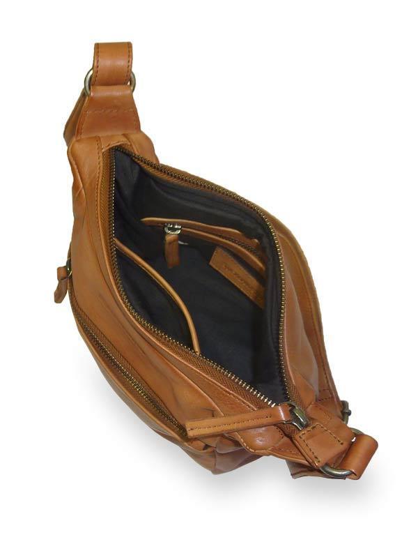 Sticks and Stones - Ledertasche Denia Bag - Yellow Ocher Innenansicht