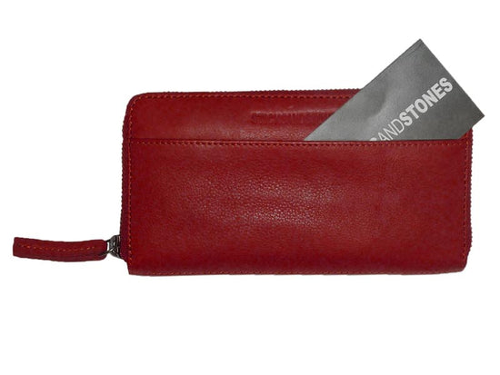 Sticks and Stones - Lederbörse Denver Wallet - Bright Red