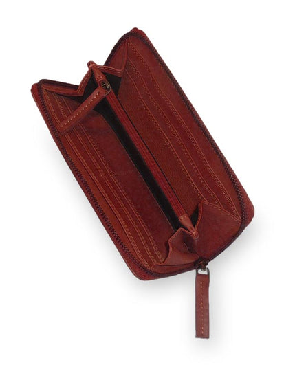 Sticks and Stones - Lederbörse Denver Wallet - Bright Red Innenansicht