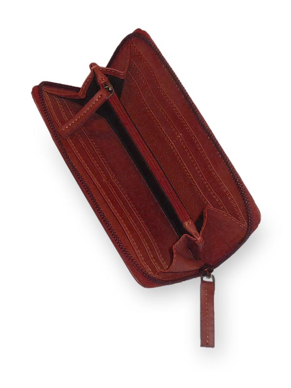Sticks and Stones - Lederbörse Denver Wallet - Bright Red Innenansicht
