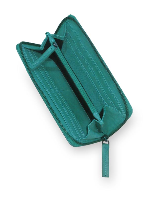 Sticks and Stones - Lederbörse Denver Wallet - Lagoon Innenansicht