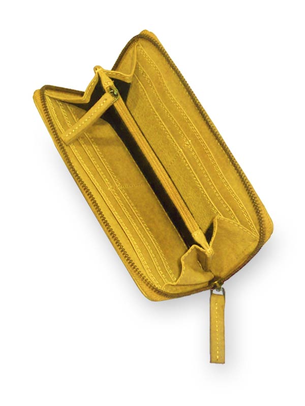 Sticks and Stones - Lederbörse Denver Wallet - Sunflower Yellow Innenansicht