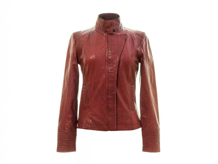 Sticks and Stones - Lederjacke Devon - Buff Calf - Cherry Red