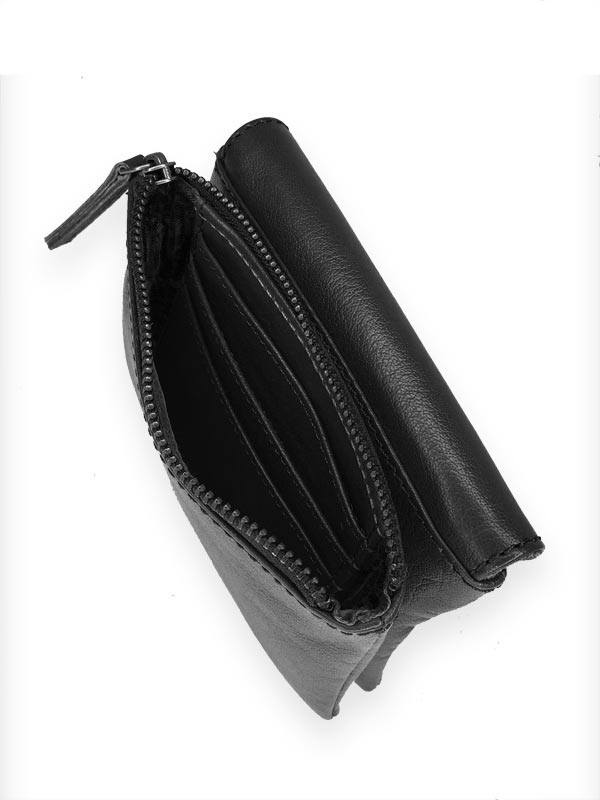 Sticks and Stones - Lederbörse Foggia Wallet - Black Kartenfächer