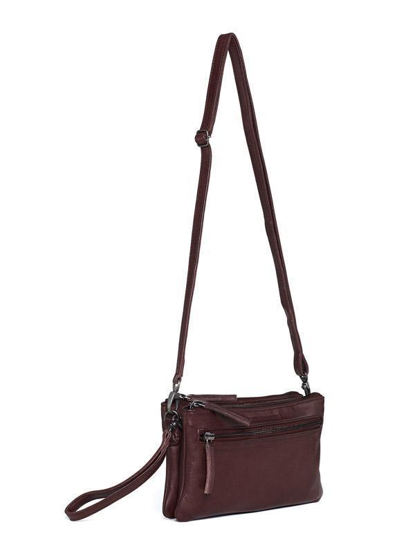Sticks and Stones - Ledertasche Ibiza - Burgundy Seitenansicht