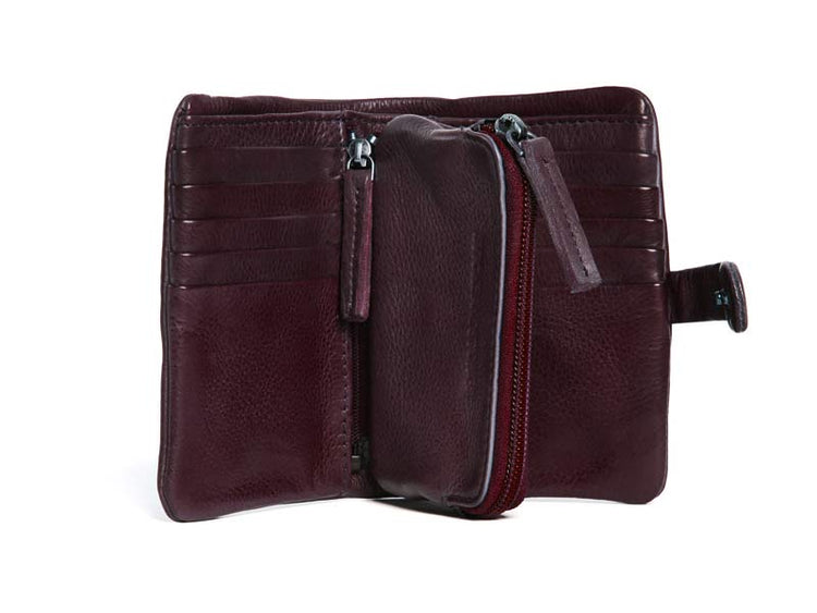Sticks and Stones - Lederbörse Laguna Wallet - Burgundy Innenansicht