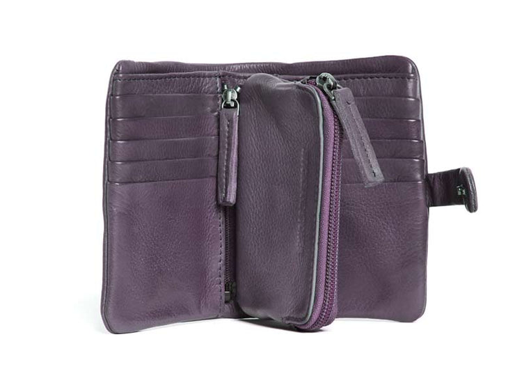Sticks and Stones - Lederbörse Laguna Wallet - Vintage Violet Innenansicht