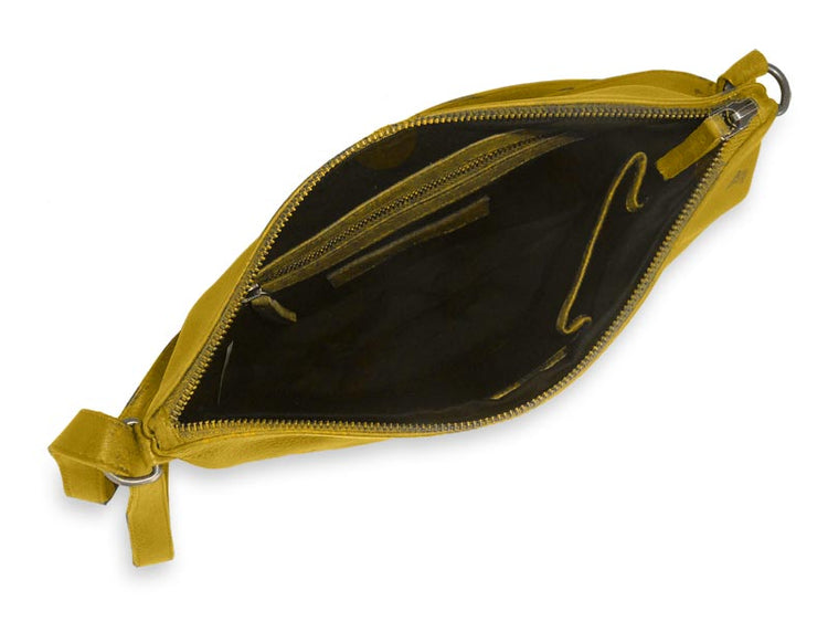 Sticks and Stones - Ledertasche Melrose Bag - Sunflower Yellow Innenansicht