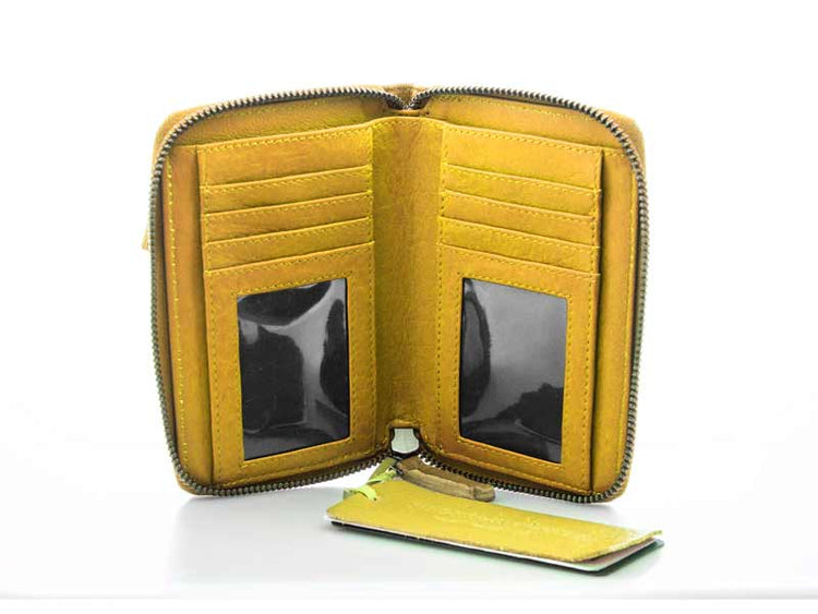 Sticks and Stones - Lederbörse Montana Wallet - Sunflower Yellow Innenansicht
