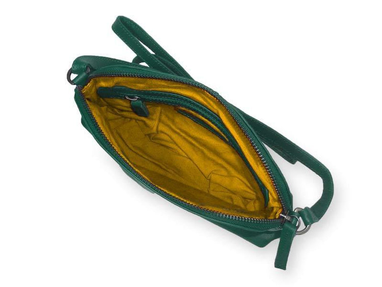 Sticks and Stones - Ledertasche Myra Bag - Pine Green Innenansicht