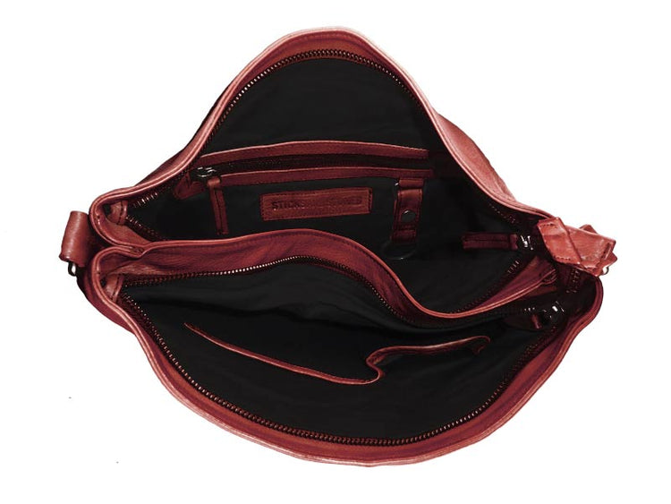 Sticks and Stones - Ledertasche New Amsterdam Bag - Bright Red Innenansicht