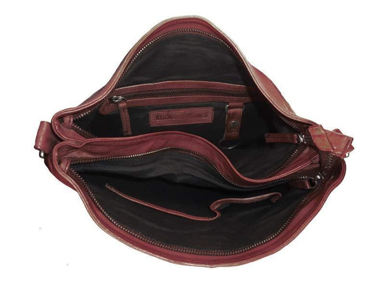 Sticks and Stones - Ledertasche New Amsterdam Bag - Red Innenansicht