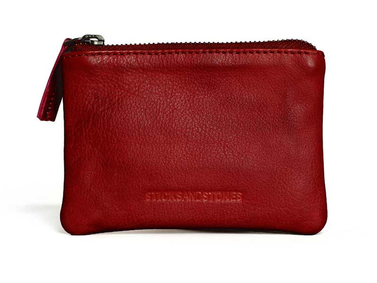 Sticks and Stones - Lederbörse Nice Wallet - Bright Red