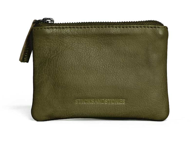 Sticks and Stones - Lederbörse Nice Wallet - Dark Olive