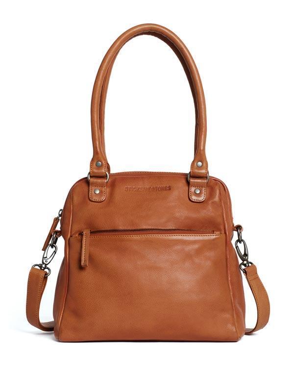 Sticks and Stones - Lederhandtasche Orleans Bag - Cognac
