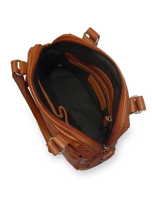 Sticks and Stones - Lederhandtasche Orleans Bag - Cognac Innenansicht