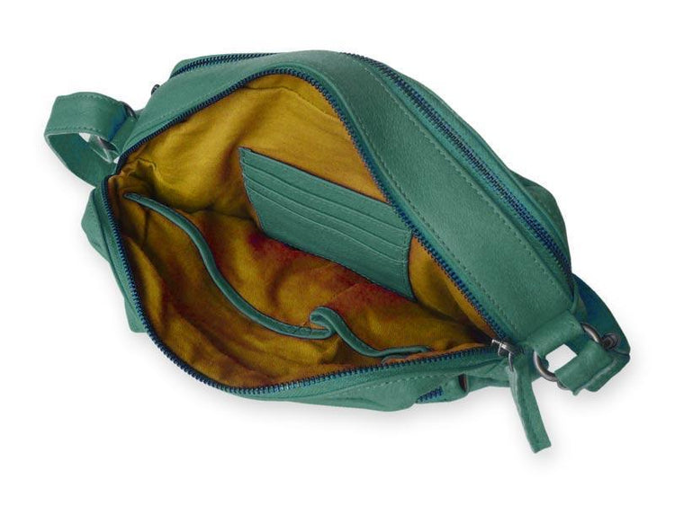 Sticks and Stones - Ledertasche Pasadena Bag - Green Spruce Innenansicht