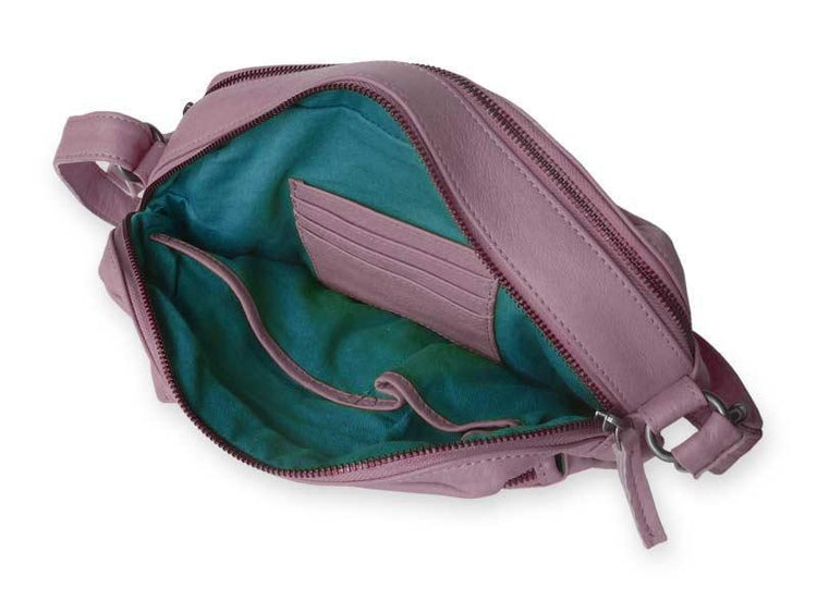 Sticks and Stones - Ledertasche Pasadena Bag - Mauve Pink Vorderes Innenfach