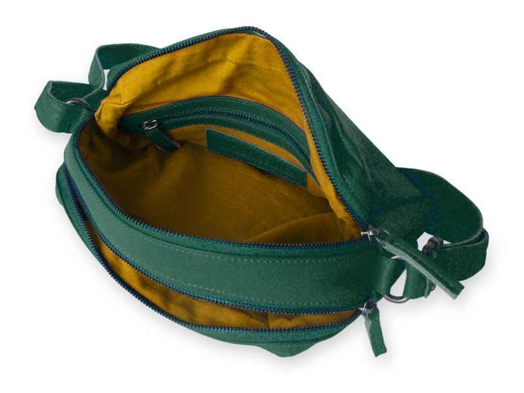 Sticks and Stones - Ledertasche Pasadena Bag - Pine Green Hinteres Innenfach
