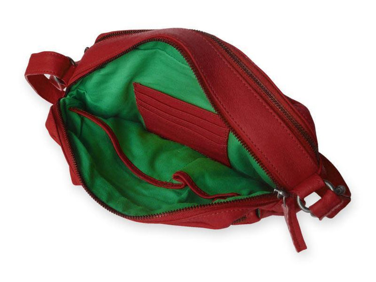 Sticks and Stones - Ledertasche Pasadena Bag - Red Innenansicht