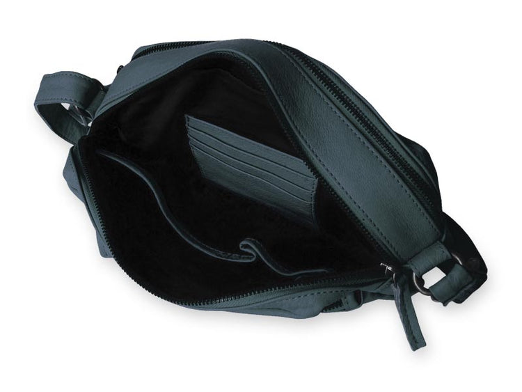 Sticks and Stones - Ledertasche Pasadena Bag - Atlantic Blue Innenansicht